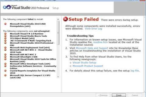 Solutions For Not Installing Visual Studio 2010 Ultimate