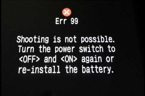 There Was A Problem With Error 99 Canon Eos Rebel XT
