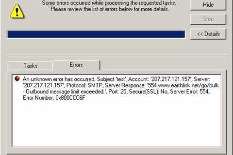 How To Resolve Windows Mail Server Error 554, Error Number 0x800ccc6f?