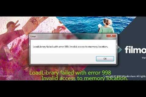 Error 998: Invalid Memory Location Issues Need To Be Resolved.