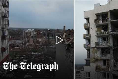 Ukraine war: Drone footage captures mass destruction in Chernihiv after month of bombardment