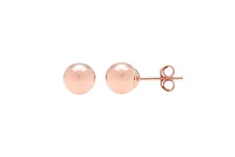 A&M 14Okay Hole Girls's Gold Traditional Ball Stud Earrings for $18