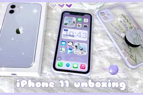 2021 Unboxing Purple iPhone 11 📦🍎 | Setup + Accessories 🌻💜