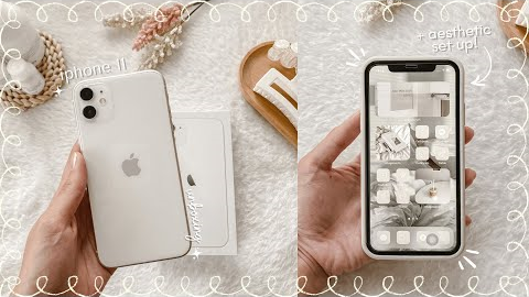 iphone 11 white unboxing 🤍 + AESTHETIC setup! | Angelyne Resuena