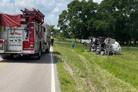 Propane truck overturns in Greene County; 1 taken to hospital with non-life threatening injuries –..