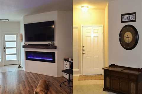 Adding an Electric Fireplace and Mantel to a Blank Wall