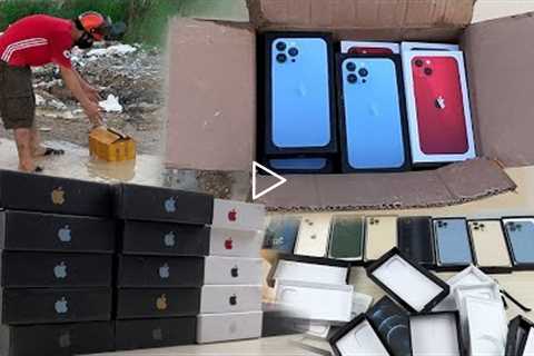 i Found Many New iPhone 13 Pro Max Box on The Road - How to restore Cracked Phone