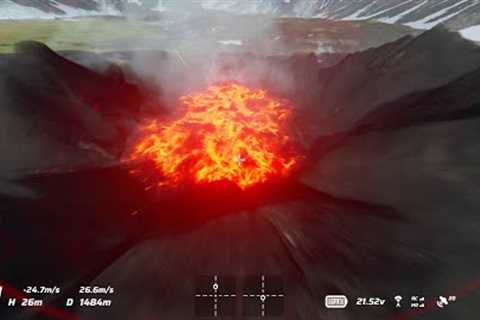 EPIC DRONE CRASH INTO ICELAND VOLCANO ERUPTION  DJI FPV 4K