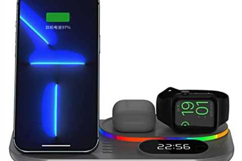 4-in-1 Clock Wi-fi Charging Station Black for $79