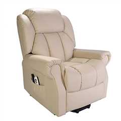 Leather Dual Motor Riser Recliner with Heat & Massage