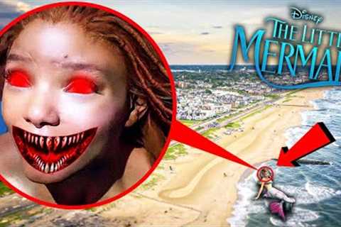 DRONE CATHES THE LITTLE MERMAID ON THE BEACH!! * EVIL ARIEL IS CURSED IN REAL LIFE *