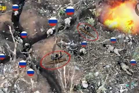 Horrible Footage!!! Ukrainian FPV Drones With RPG Bombs Brutally Kills Russian Soldiers In Trenches