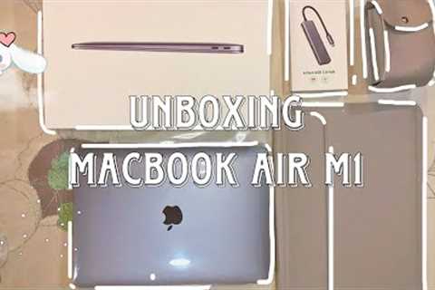 UNBOXING MACBOOK AIR M1 AND ACCESSORIES | SPACE GREY 256 GB