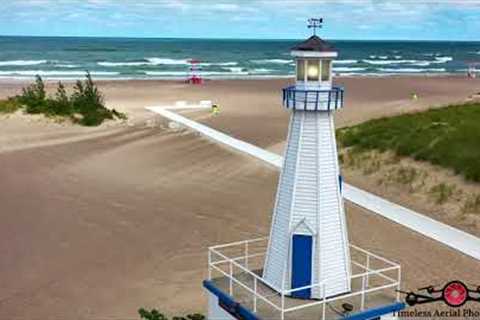 New Buffalo Michigan Getting Hit With Big Waves & High Winds 4K Drone Footage Aug 30