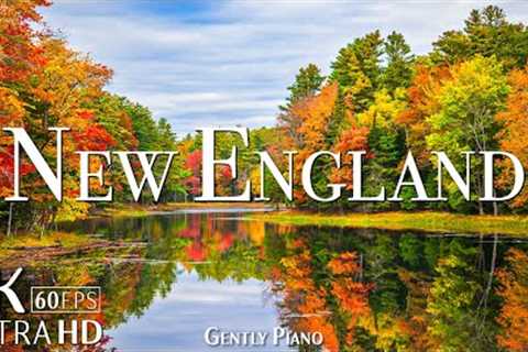 New England 4K Amazing Autumn Film - Calming Piano Music - Natural Landscape