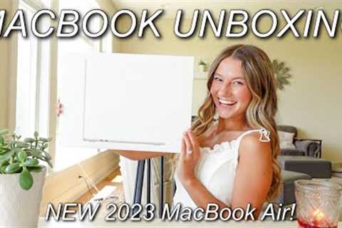 15 MACBOOK AIR UNBOXING + SETUP! *starlight* customize my new 2023 MacBook Air with me!