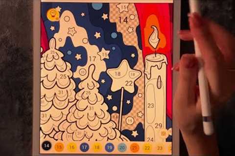 😴 iPad ASMR - Paint by number - Clicky whispers & Counting