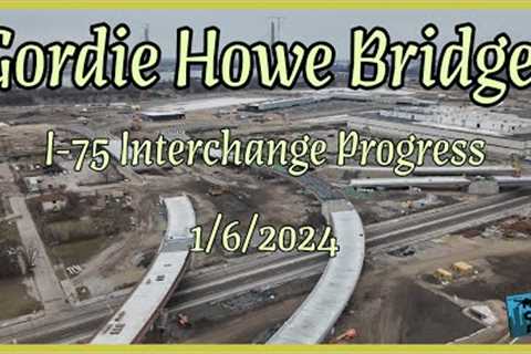 Skyline Symphony: Gordie Howe Bridge I-75 Interchange Progress | Aerial Drone Footage