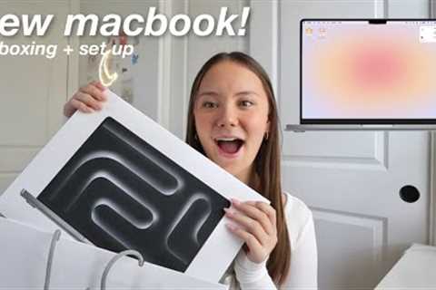 macbook pro unboxing + set up! *M3 chip*