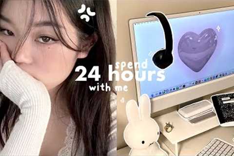 24-Hour STUDENT VLOG📁🩹(Ft. iMac Unboxing, Pulling an all nighter etc)