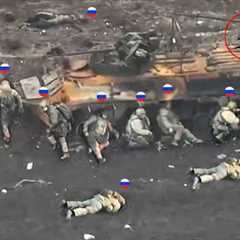Horrifying Moment! Ukrainian Fpv Drone Annihilates tanks and dozens of Russian soldiers
