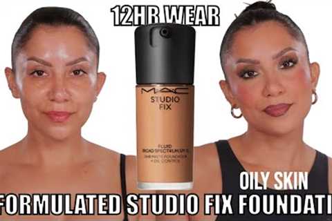 *new reformulated* MAC STUDIO FIX MATTE FOUNDATION REVIEW +12HR WEAR TEST*oily skin*| MagdalineJanet