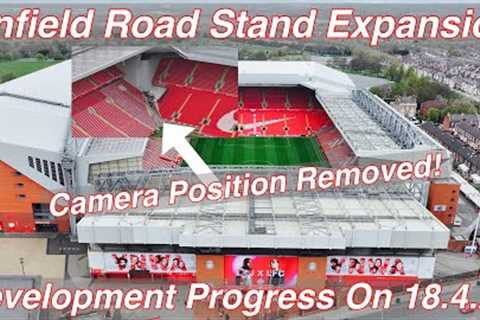 Anfield Road Stand on 18.4.24. Camera Position Removed From The Corner