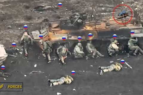 Horrifying Moment! Ukrainian Fpv Drone Annihilates tanks and dozens of Russian soldiers