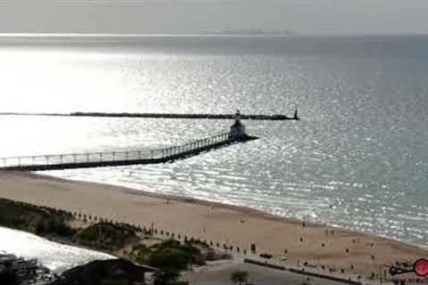 Flying To Chicago From Michigan City Stunning Footage 4K Drone Footage