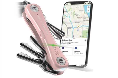 KeySmart® iPro Apple Find My Compatible 14-Key Holder (Rose Gold) for $49