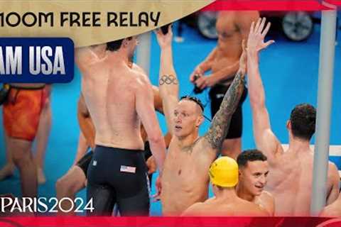 Caeleb Dressel, 4x100m free relay win Team USA''s FIRST Paris gold | Paris Olympics | NBC Sports