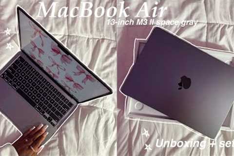 2024 MacBook Air 13-Inch M3 Space Gray ||  Unboxing + Setup