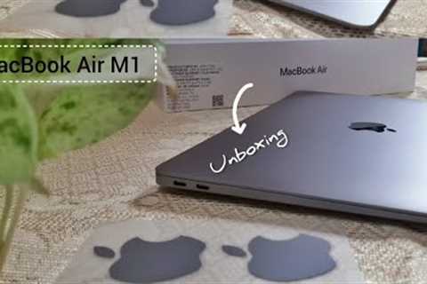 MacBook Air M1 (space grey) unboxing and setting up in 2024 💻