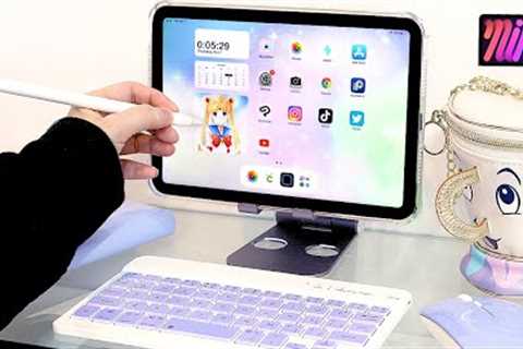 IPad mini 6 and accessories unboxing -  drawing test, ios 15 setup, and more *really aesthetic*