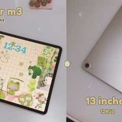 Ipad Air 13 inch M3 unboxing asmr unboxing and setup 🐥🍓